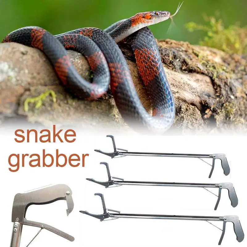 

Brand New Reinforced All-Stainless Steel Catcher Grabber Tong Stick Handing Tool Snake Pliers Mud Tongs Snake Resistant Tool