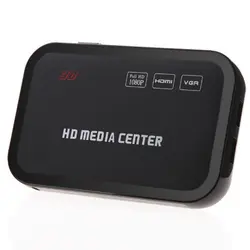 Full HD 1080p Media Player Центр RM/RMVB/AVI/MPEG Multi Media видео плеер с HDMI YPbPr VGA AV USB SD/MMC Порты и разъёмы удаленного продолжение