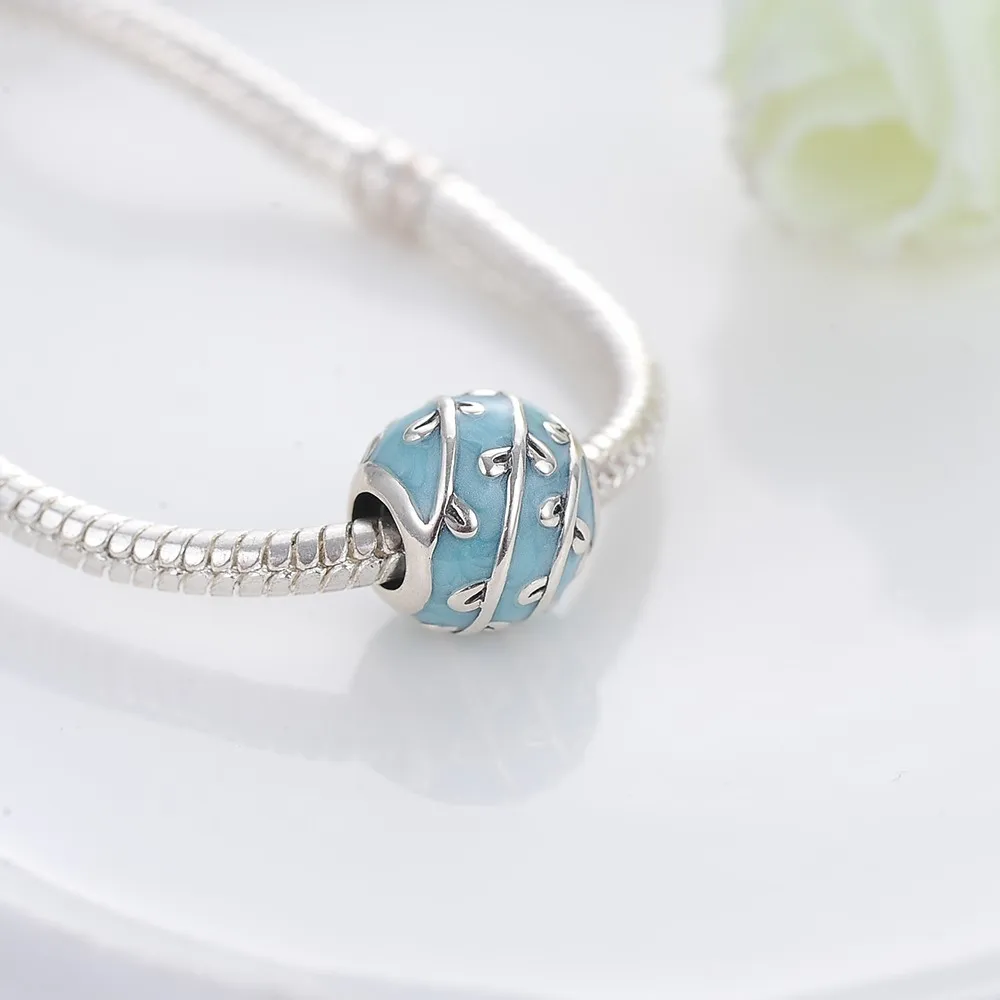 Beagloer Серебряное сердце цветок эмаль подвески подходят оригинальный Pandora