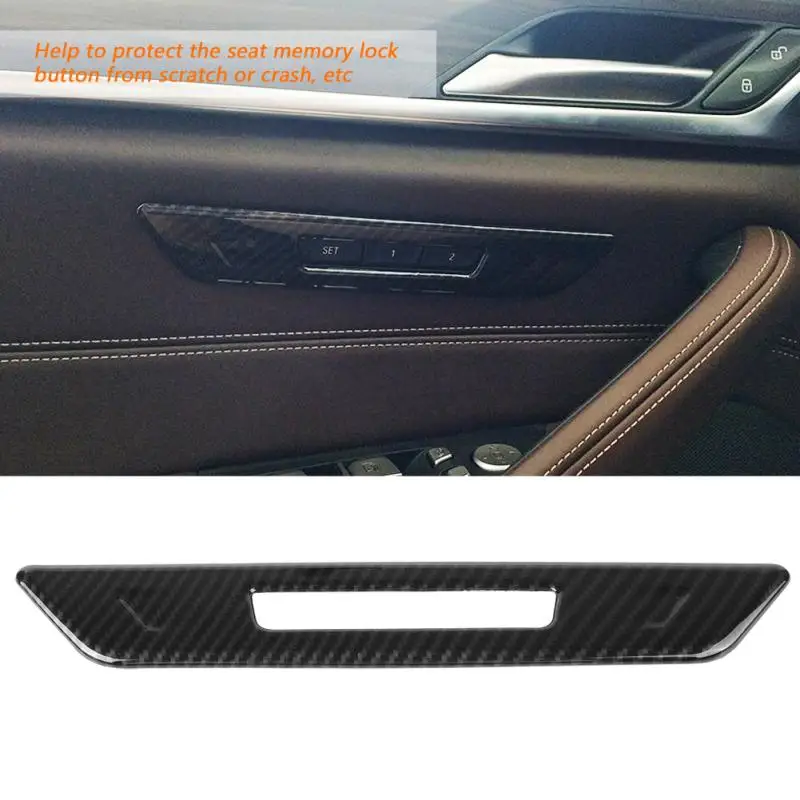 

Carbon Fiber Style Car Seat Memory Lock Unlock Switch Button Frame Trim Cover Frame for BMW 5 series G30 2017-2018 Car Styling