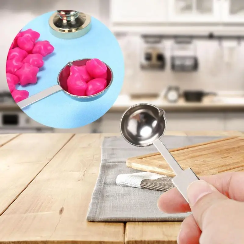 

25ml Stainless Steel Paint Wax Spoon Vintage DIY Envelope Sealing Stamp Wax Spoon Wax Stamp Craft Tools