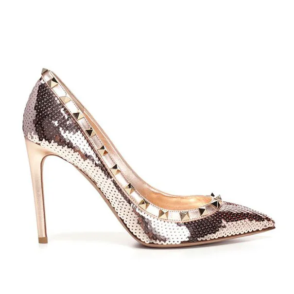 2019 Aiguilles Talons Simples Or Femmes or Rivets De Grande Moraima argent Nouveau Snc Taille Printemps Mode Argent Noir Chaussures 5SzfnqIX