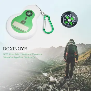 

Portable Outdoor Solar Ultrasonic Anti Mosquito Killer Inset Repeller Electronic Ultrasonic Keychain With Compass for Camping