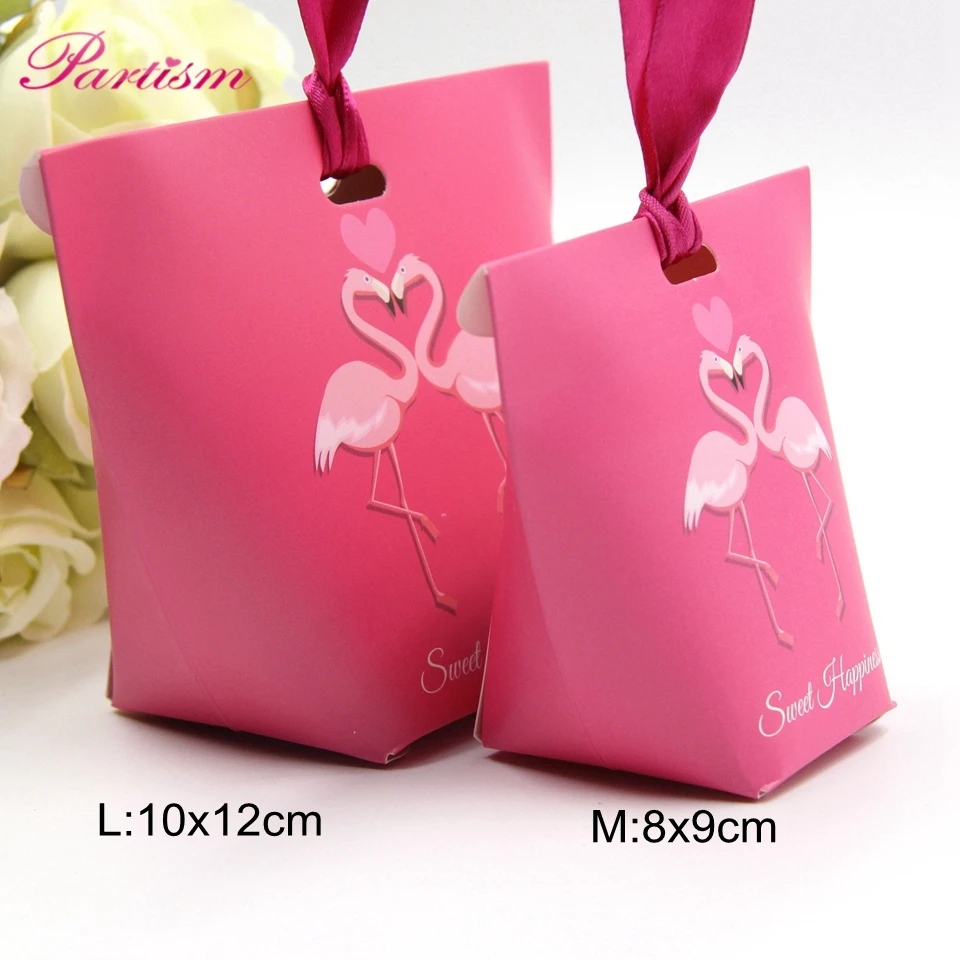1PACK Multi Types Flamingo Gift Box DIY Ribbon Candy Pattern Kraft Paper Wedding/Party Favors Gifts Bag For Guest Party Supplies|box for|party
