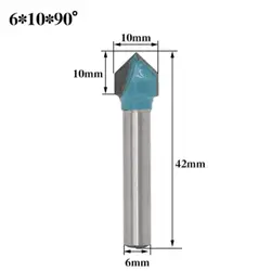 Маршрутизатор Гравировальный V резак 6 мм хвостовик 90 градусов Деревообработка резак инструмент