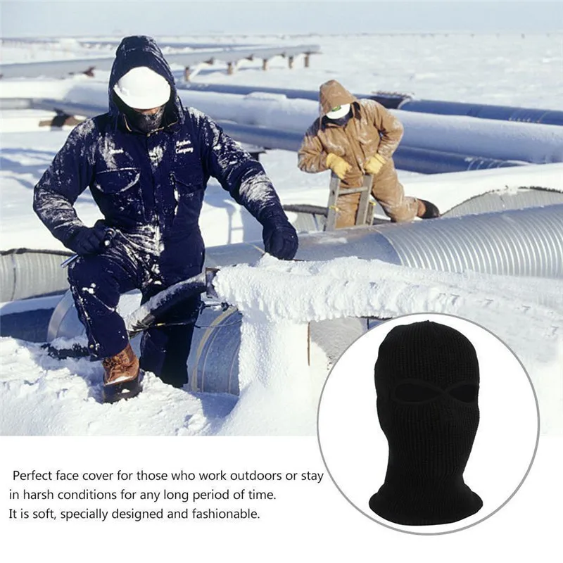 Full Face Cover Mask Three 3 Hole Balaclava Knit Hat Winter Stretch
