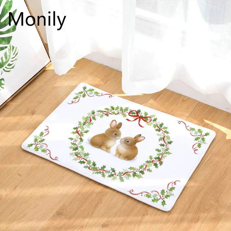 Monily Cute Rabbit Waterproof Door Mat Plant Print Floor Mat Stair Carpet Rugs Floor Cloth for Home Deocrative Monily Cute Rabbit Waterproof Door Mat Plant Print Floor Mat Stair Carpet Rugs Floor Cloth for Home Deocrative