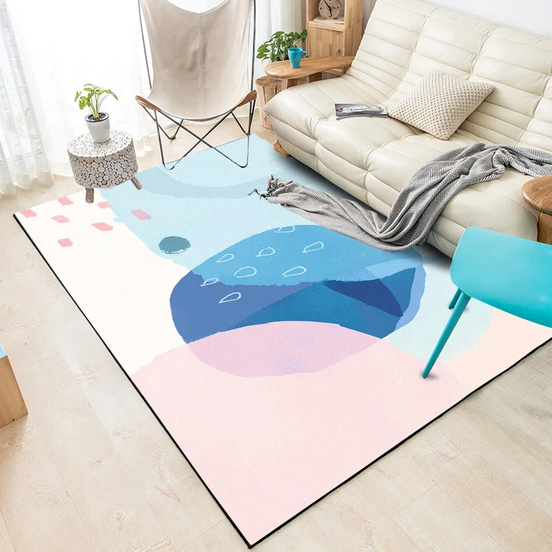 Fashion Nordic modern cartooncarpet bedroom living room pink rug baby room floor mat watercolor girl carpet tapete