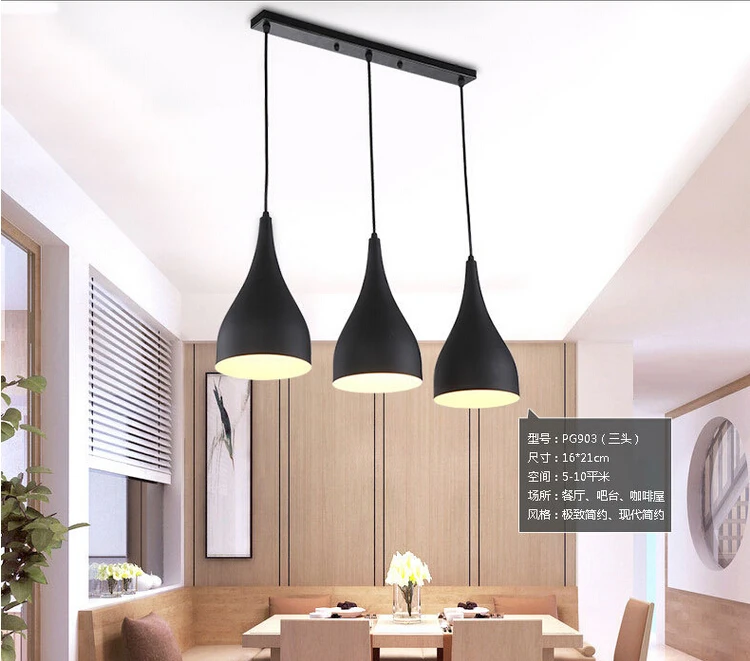 

Modern Creative Ceiling Lamps Dining Room Ceiling Lamp Led Lamps Black Three Light Source Led Lustre Light Ceiling Light
