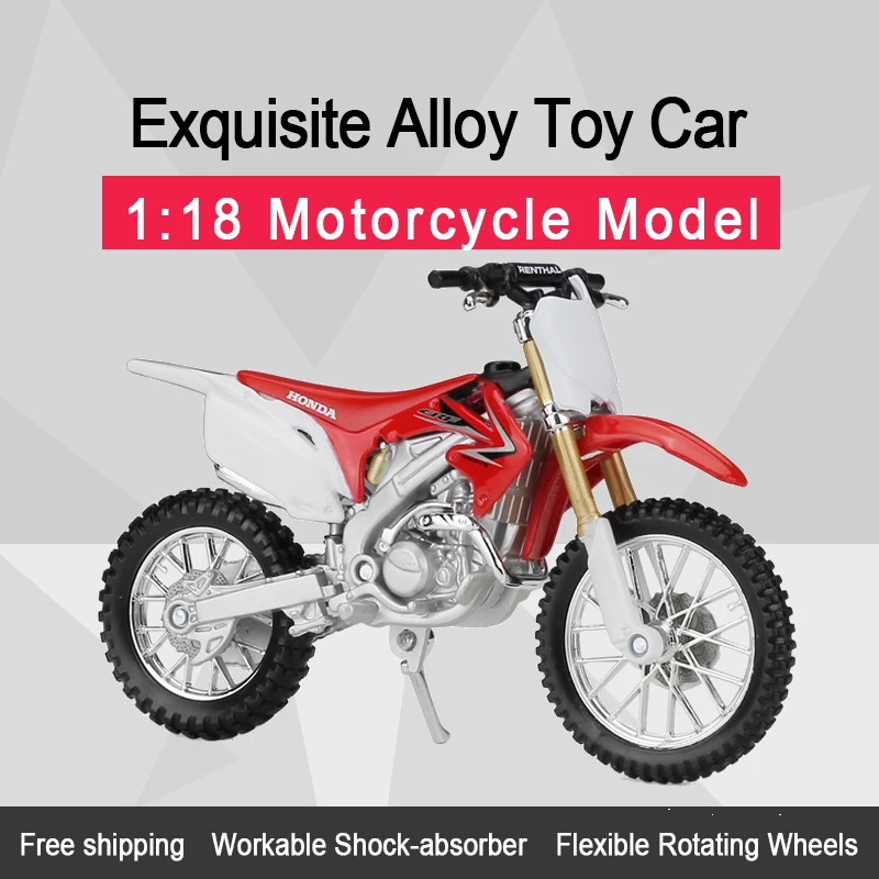 

MAISTO 1:18 HON&DA CRF 450R Alloy Diecast Motorcycle Model Workable Shork-Absorber Toy For Children Gifts Toy Collection