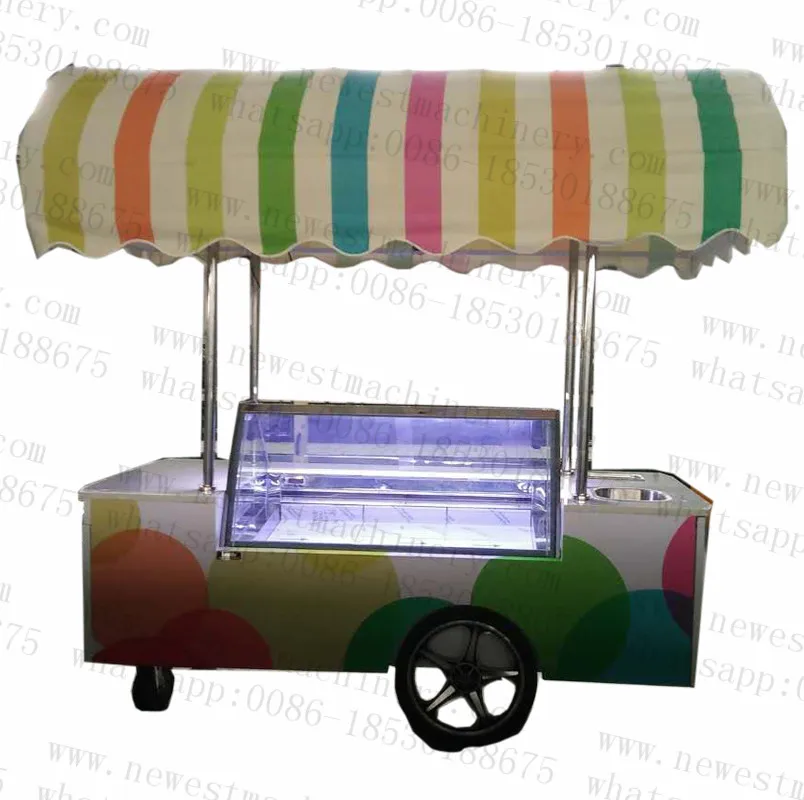 

Hot sale street food cart /mobile food kiosk/ Ice cream Veniding Cart