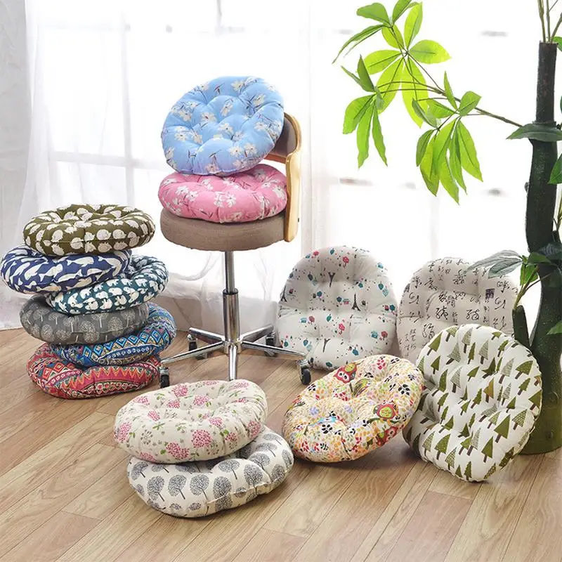 

Chair Cushion Seat Pad Rough Cloth Round Cotton Linen Cushion Meditating Chair Seat Cushion Japanese Futon Mat Sofa Throw Pillow