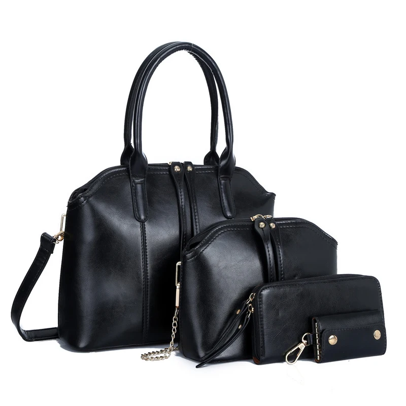 

New Design 4Pcs Composite Bag Set PU Leather Handbag Clutch Bag Wallet Set High Capacity Fashion Crossbody Bags For Women Mujer