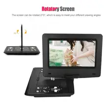 10 дюймов портативный CD-плеер DVD плеер 270 градусов вращающийся HD TFT светодиодный экран Поддержка SD/USB/FM перезаряжаемый 100-240 В