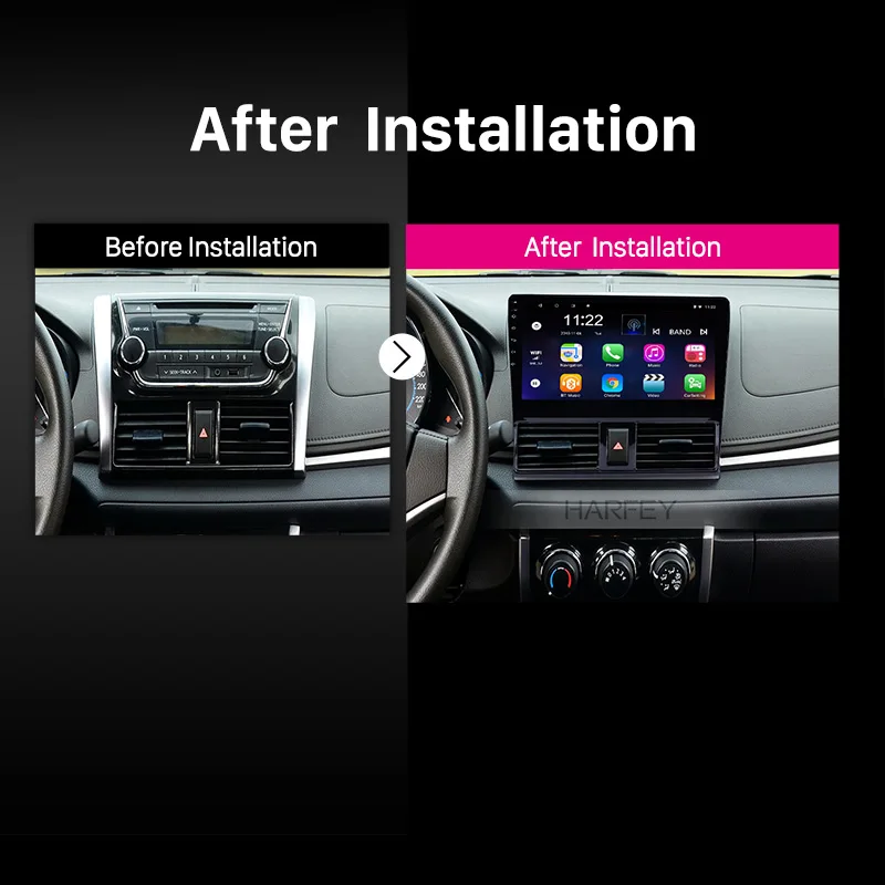 Top Harfey 10.1" Android 6.0/8.1 2Din GPS Car Radio For 2013 2014 Toyota Vios Multimedia Player Head Unit Support Backup Camera 5