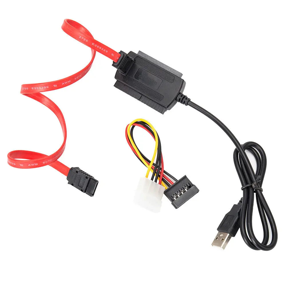 SOONHUA 3IN1 Cable Adapter Hard Drive Disk Cable Adapters Connector Lead USB 2.0 to IDE SATA ATA 2.5 3.5