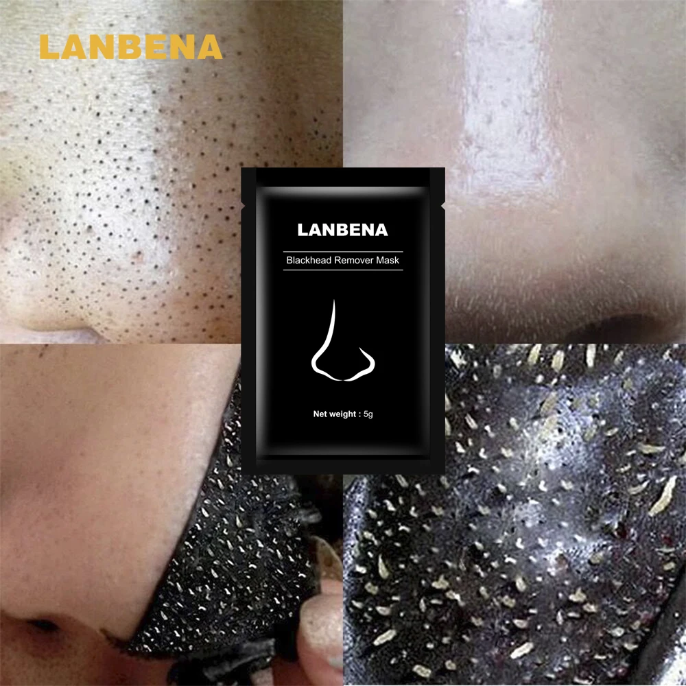 Lanbena маска для удаления черных точек лица лечение акне пилинг черная полоска пор