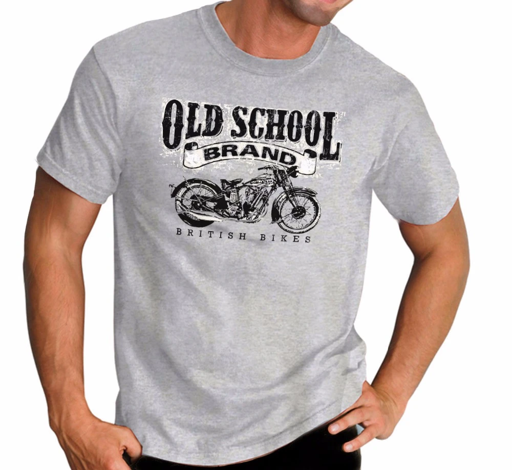 Camiseta informal de para Old School, ropa de motos británicas, camiseta gris con estampado desgastado clásico de motorista, 2019|casual t t shirtt shirt - AliExpress