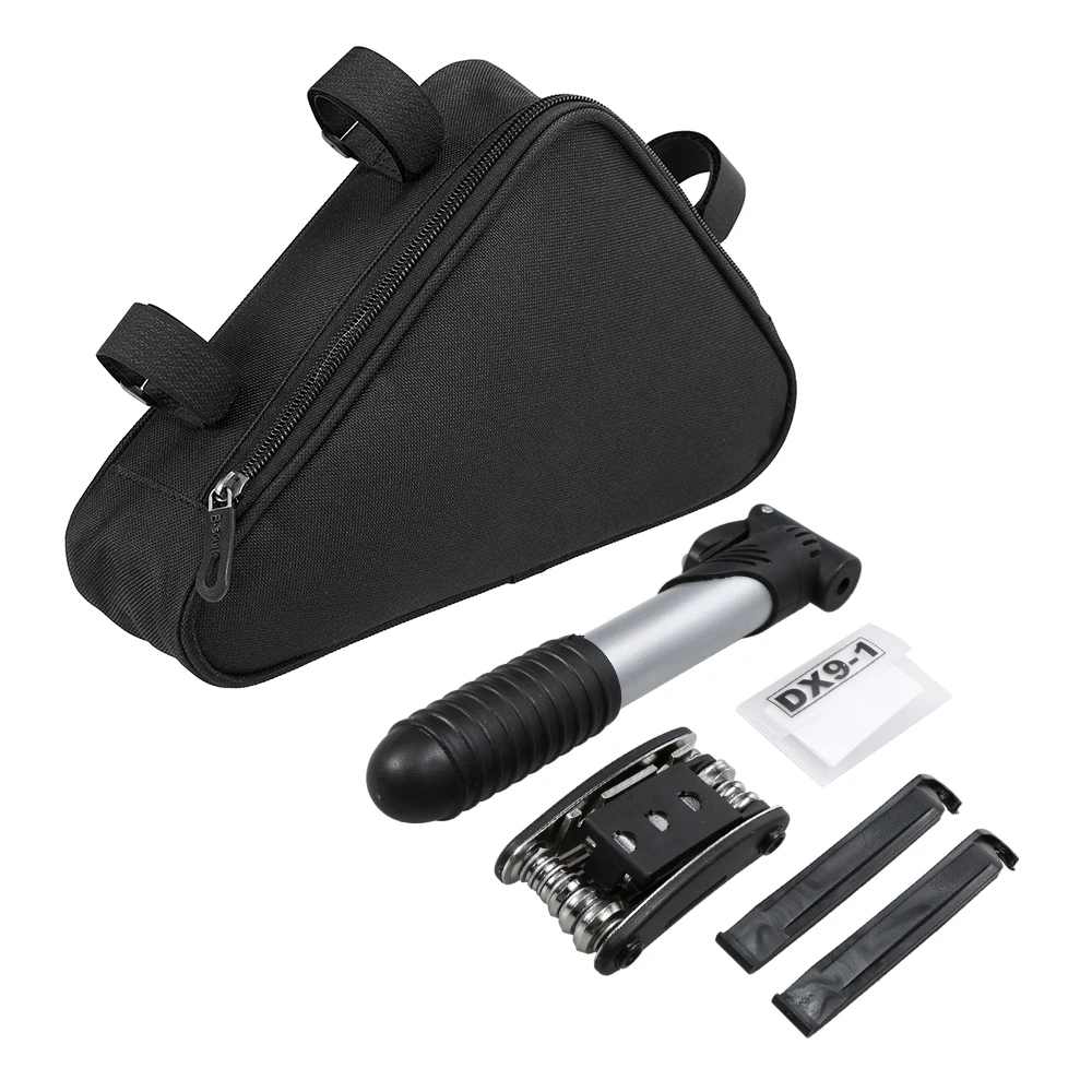 

Bike Bag Bicycle Repair Tools Mini Pump 16-in-1 Multi Tool Screwdriver Tool Wrench Cycling Repair Tool Set with Bike Bag