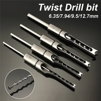 

1Pcs 6.35/7.94/9.5/12.7mm High Speed Steel Wood Working Square Hole Drill Bit Mortising Chisel 1/4 to 1/2 Inch High Hardness