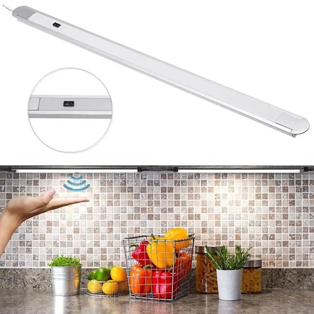

CLAITE 40CM 24 LED Hand Wave Under Cabinet Light DC12V Sensor Rigid Strip Bar Light Kitchen Lights Bathroom Lamp Night Lamps Hom