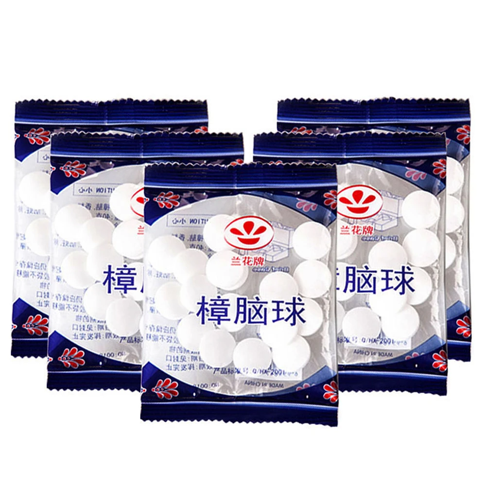 

20Pcs/bag Natural Insect-resistant Camphor Ball Wardrobe Shoe Odor Removal Moth-proof Prevent Mildew and Moth Living room Toilet