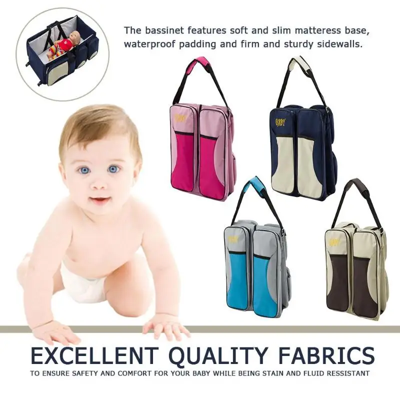 

Waterproof Baby Travel Crib Changing Diapers Foldable Mummy Shoulder Bag Exquisite Mummy pack Newborns foldable bed