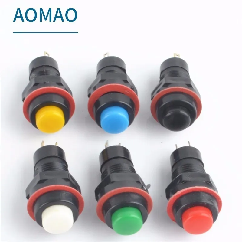 

6Pcs 10mm Auto Switch Button Reset Pushbutton Switch Momentary Automatic Return