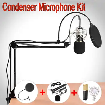 

New Condenser Microphone Dynamic System Kit Shock Mount Boom Stand Studio Pro Audio Microphone Sound Studio Guitar Accessories