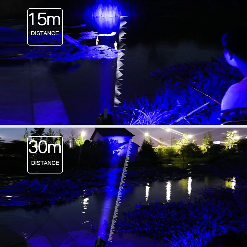 Светодиодный светильник для поиска белый/Blu-Ray ксеноновый рыболовный светильник более 500 метров Встроенный USB Перезаряжаемый литиевый аккумулятор от комаров