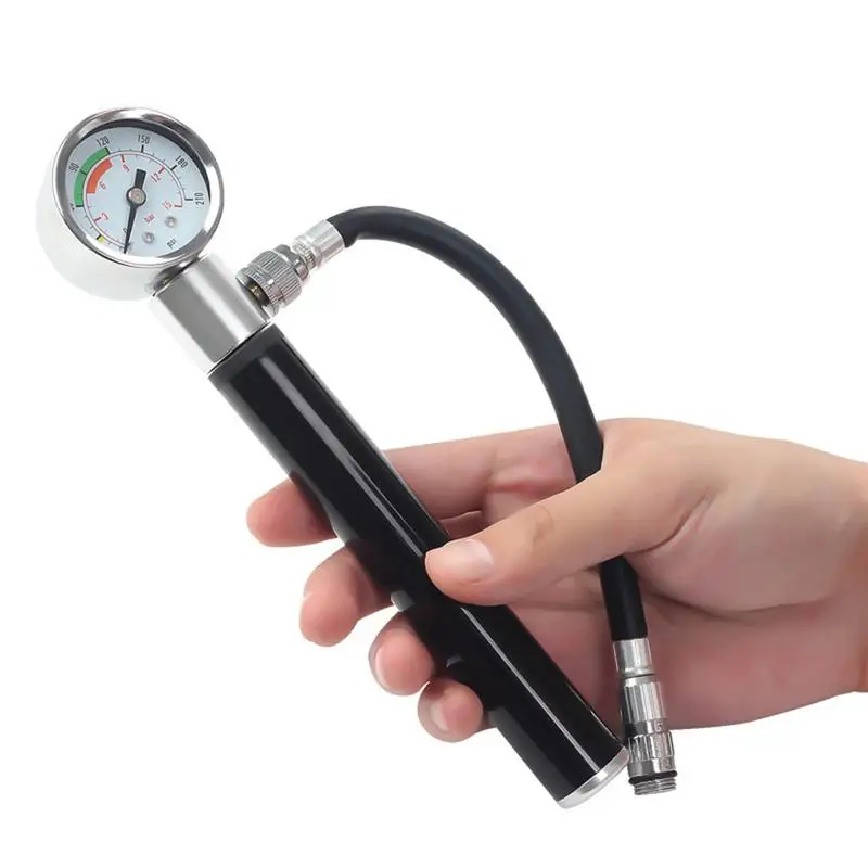 

Bicycle Inflator Mini Riding Portable Pressure Gauge Aluminum Manual Pump
