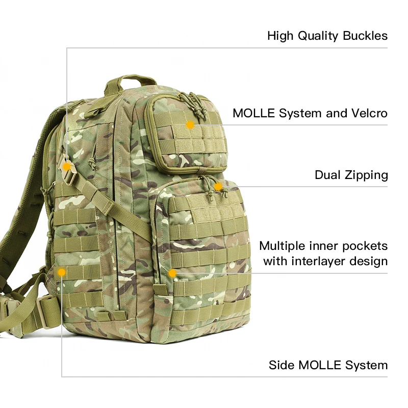 YoMont 900D 55L военный тактический 24 часа Водонепроницаемый Рюкзак Molle уличный для