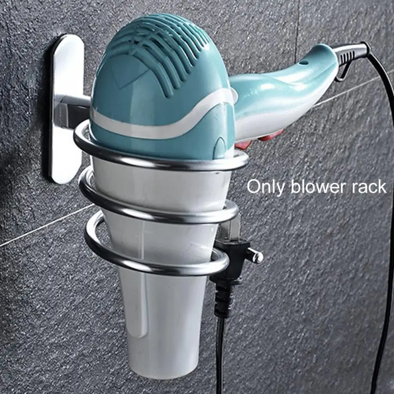 

Household Hairdryer Organizer holder rack Wall Mounted Support Bathroom Hair Dryer Rack Aluminium alloy