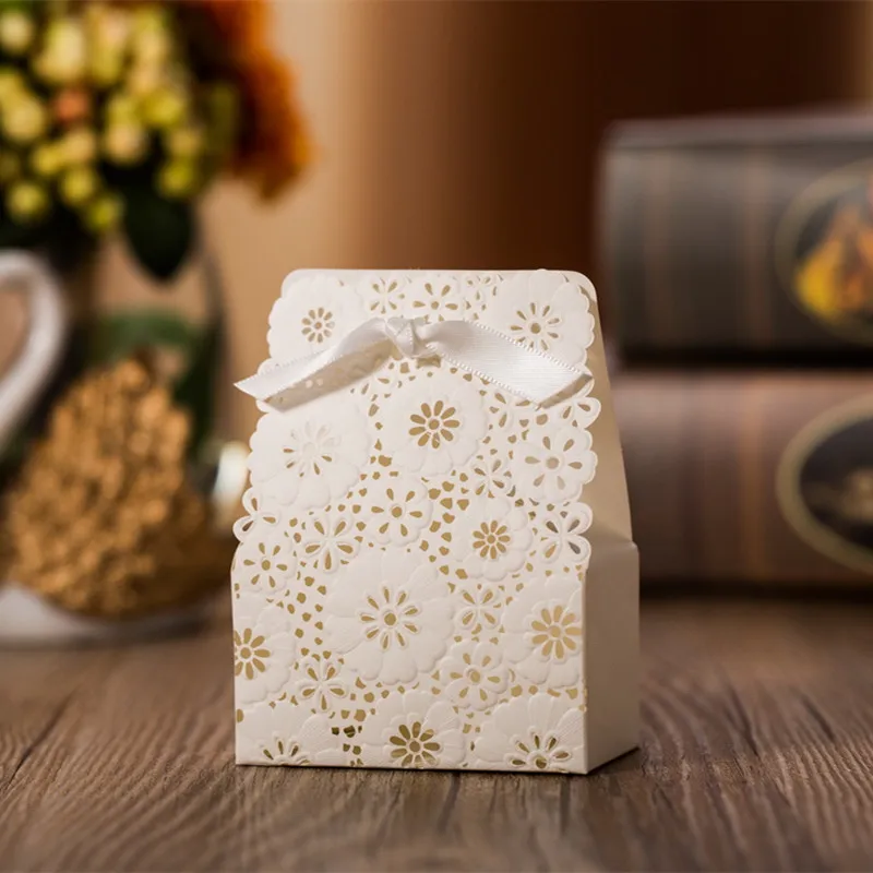 

50Pcs Mini Daisy Bote Sucre Cardboard Boxes Packing Bags Kraft Paper Wedding Gift Box Candy Bag Package Christening D3
