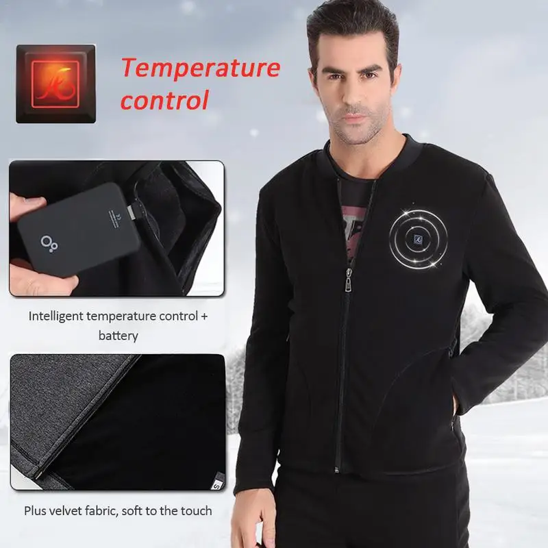 Мужская куртка теплая одежда термобелье углеродное волокно электрическое отопление USB умная электрическая одежда