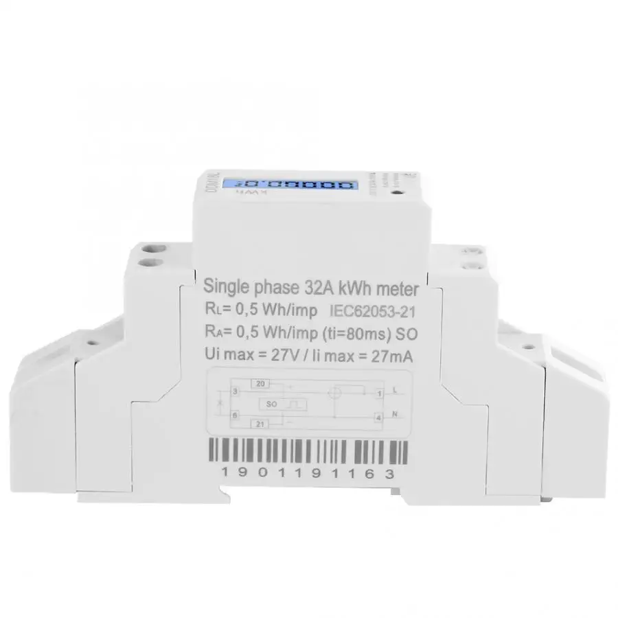 

kwh meter 1P LCD Digital Display Single Phase Din Rail Electricity Power Consumption Energy Meter miernik elektryczny