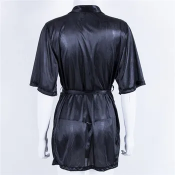 

Women Sexy Silk Kimono Dressing Gown Short Sleeve Bath Robe Babydoll Lingerie Nightdress Pajamas Dress