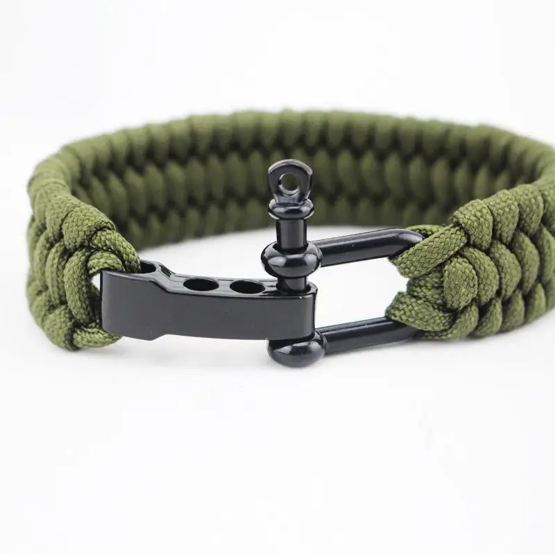 Mounchain بقاء التخييم حبل سوار Paracord في الهواء الطلق التخييم التنزه الإرتحال مظلة حبل الانقاذ حبل أساور 9 بوصة