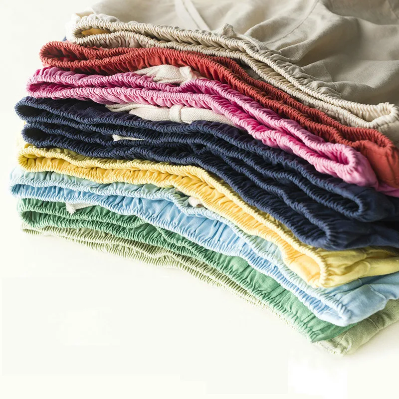 Newly Fashion Women Solid Color Shorts Casual Loose Elastic Waist All-Match Summer Cotton Linen Short Pants Newly Fashion Women Solid Color Shorts Casual Loose Elastic Waist All-Match Summer Cotton Linen Short Pants