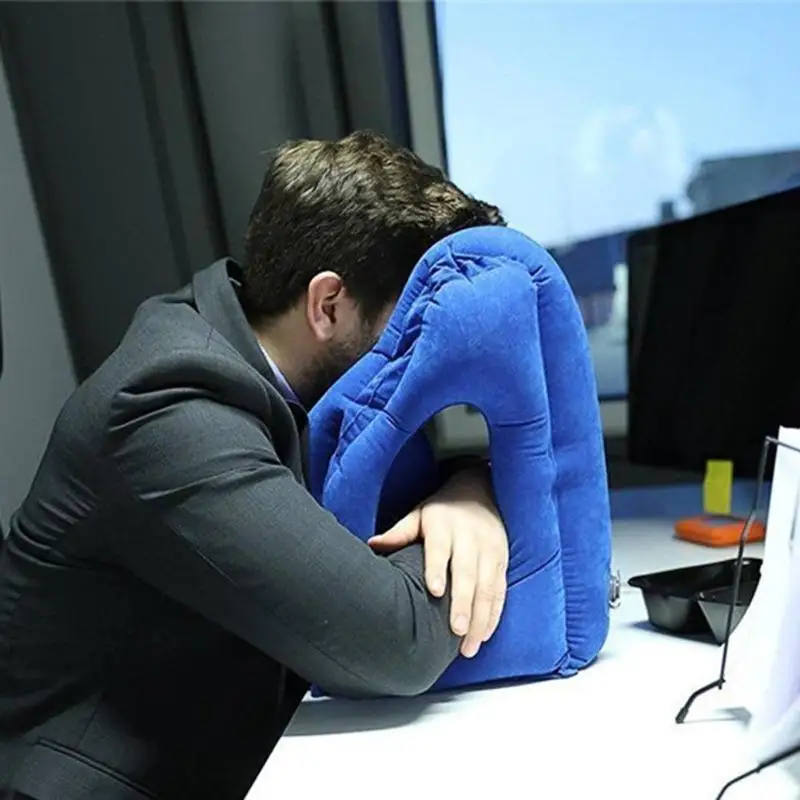 

Soft PVC Travel Pillow Inflatable Air Soft Cushion Trip Pillows Portable Body Back Foldable Pillows for Train Office Soft Sleep