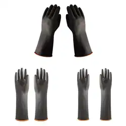 Двухцветные сверхпрочные химические стойкие резиновые перчатки кислотное масло Устойчивые латексные толстые перчатки