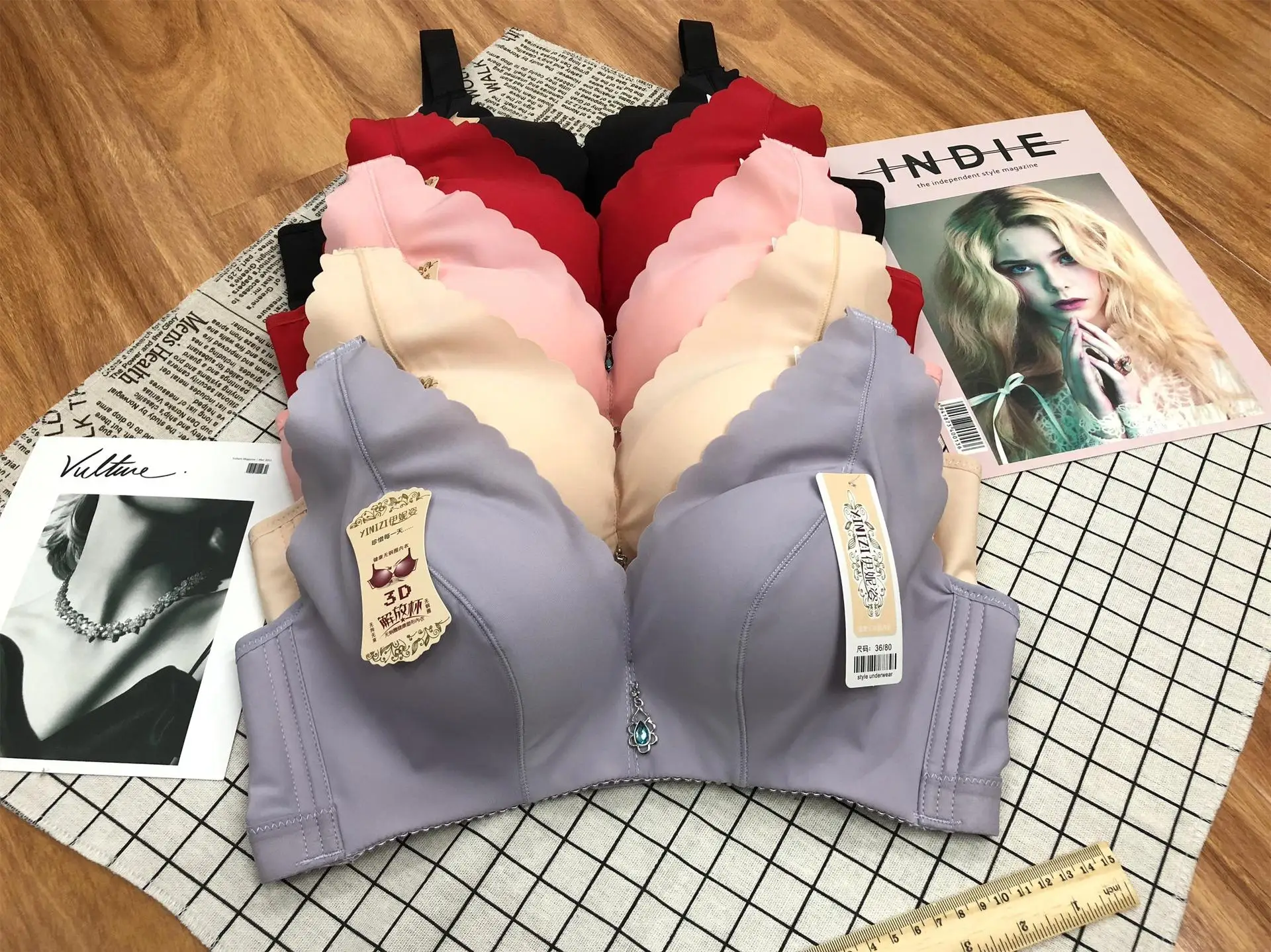 

Summer new free cut no steel ring bra anti-exposure thin vest style gathered on the adjustment underwear women breathable bra
