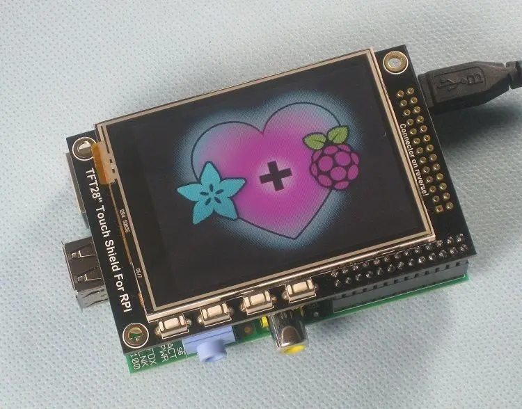 Расширительный ЖК-дисплей TFT RPi 2 8 дюйма + сенсорный экран для платы Raspberry Pi B /B |