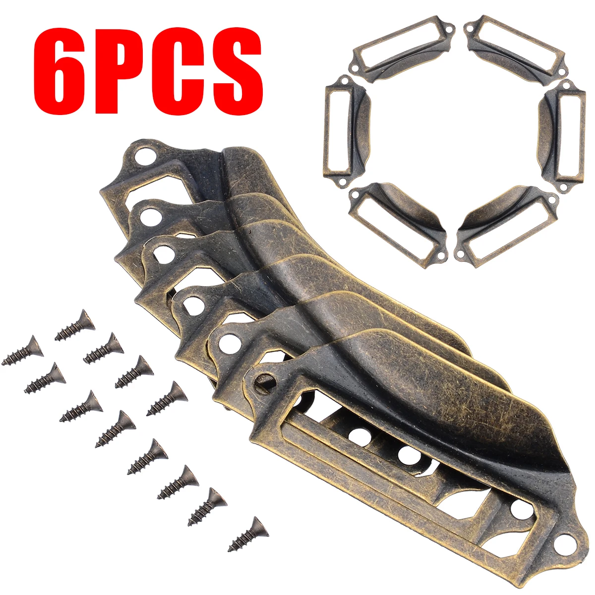 6pcs Antique Drawer Label Pulls Cabinet Frame Handle Name Card Holder+12pcs Screws set For Door Furniture Cabinet Hardware 6pcs Antique Drawer Label Pulls Cabinet Frame Handle Name Card Holder+12pcs Screws set For Door Furniture Cabinet Hardware