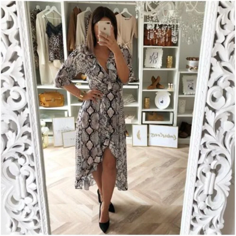 

2019 Women Summer Dress Plus Size Elegant Retro Cotton Long Sleeve V-Neck Beach Dress Tunic Sarong Robe de plage Vestidos