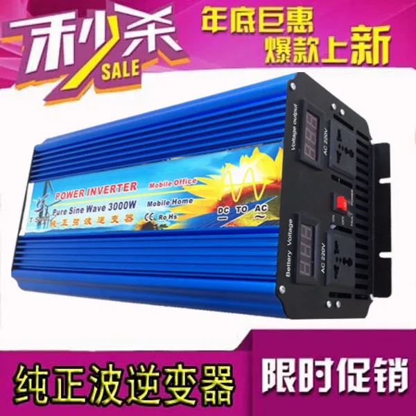 

digital display 3000W inverter pure sine wave surge power 6000w DC24V to AC120V 60Hz for home use