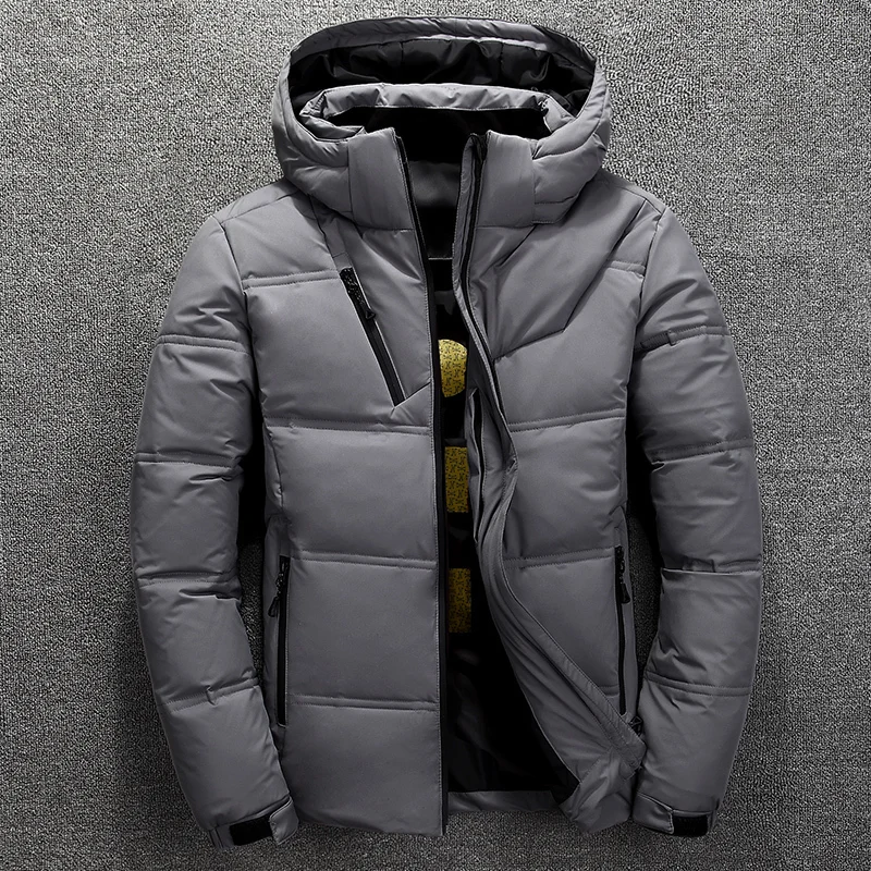 Зимняя Толстая мужская куртка-пуховик на белом утином пуху, куртка для походов и кемпинга, Мужская ветрозащитная теплая одежда с защитой от холода