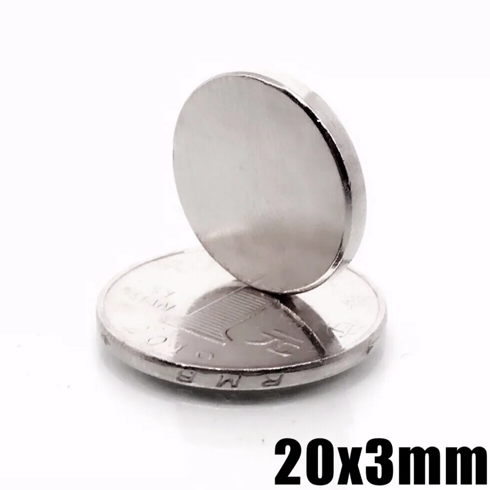 50 шт. 20*3 супер сильный диск 20x3 Редкоземельные неодимовые магниты 20 мм x 3 мм Новое искусство ремесло соединение 20 мм* 3 мм