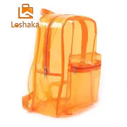 Loshaka прозрачный рюкзак из ПВХ для женщин Bookbag Конфеты Ясно желе путешествия рюкзак Кристалл пляжная сумка Портативный Леди желе