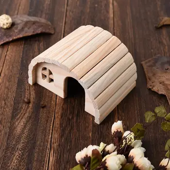 

Lovely Wooden Chew Toys Exquisite House For Little Pets Applicable To Hamsters Chinchillas Guinea Pigs Other Small Pets Rest